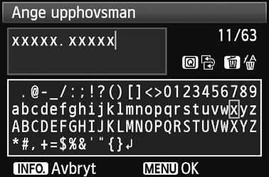 Pratisa funtioner Textinmatning Byta textruta: Växla mellan det övre och det nedre fältet genom att tryca på <Q>. Flytta marören: Flytta marören genom att tryca på <U>.
