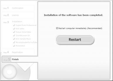 3 Klica på [Easy Installation/Enel installation] så startas installationen. Slutför installationen genom att följa anvisningarna i de fönster som visas.