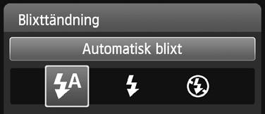 C Fotografera med reativt autoläge (3) Matningsmetod/Blixttändning När du trycer på <0> visas menybilden för matningsmetod eller blixttändning.