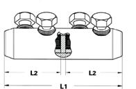 BLMT-800-80X40-2D14X40* - 800-1000 2x13 153 85 60 40 4 13 BLMT-800/100-2x13 08 369 59 *Platta 80x40, 2 hål diameter 14 c/c 40. Mått L1 gäller översta hålet.