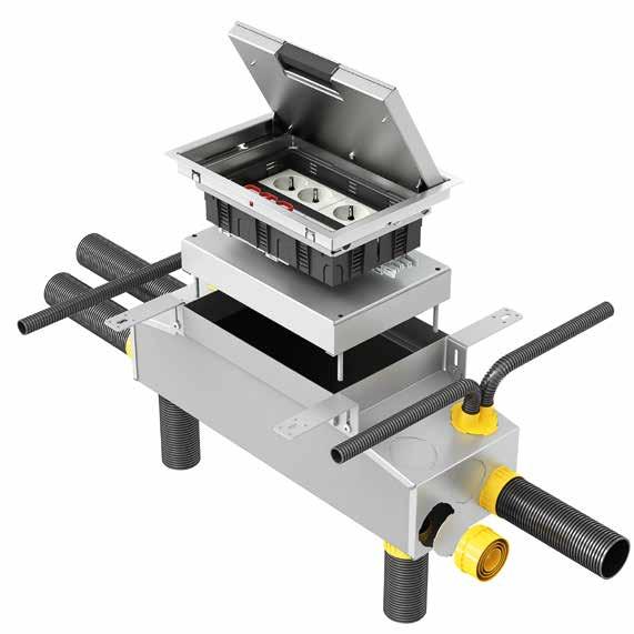 HDF-boxen på djupet HDF-boxen har en optimerad form för användning i håligheter med Ø 170 mm eller större. Hålet för ingjutningslådan kan lätt göras vid fabrik eller på byggarbetsplatsen.