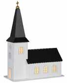 Advent - Övrigt 15 Träkyrka med speldosa Vit