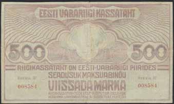 669 669 Pick 49c Estonia 500 marka 1920. Serie III, no 008584. Scarce note!