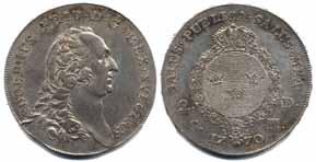 Adolf Fredrik (1751-1771) 63 63 SM 61b 2 daler silvermynt (2/3 riksdaler) 1770. 19,44 g.