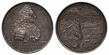 Schou 26. 1 500:- 351 351 Galster 222 Christian V. Ulrik Frederik Gyldenløve, Governor of Norway. Unsigned silver medal for the conquest of Marstrand 1677. Rare! 37,68 g. Ex.