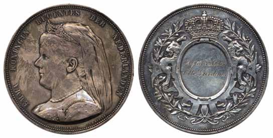 Silver medal for life saving of the Dutch crew of ship Concordia 28 Sep 1852. Beautiful deep original lustre.