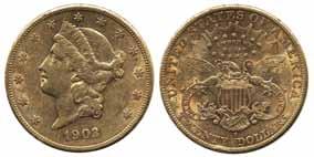 3 20 dollar 1903 S. F 6.000:- 551 KM 74.3 20 dollar 1904 S. VF 6.