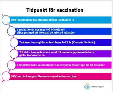 Nationella vaccinationsprogram Regeringen fattade i slutet av september beslut i två frågor rörande det allmänna vaccinationsprogrammet: 1.