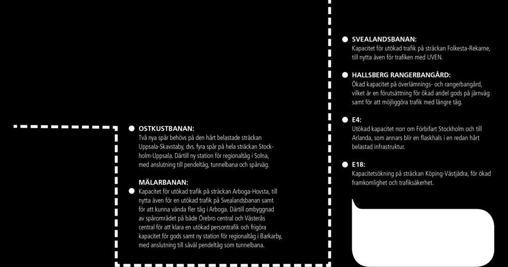 Prioriterade behov Stockholm Mälarregionen förutsätter att redan beslutade