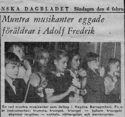 Tid för musik Haydns Barnsymfoniker Lars-Johan, tvåa från höger, spelar