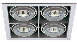 ör -märke med tak se säkerhetsbox-tabell sid 116. Transformator se sid 94. 108 203 2 x 50W 25 12V 2304 12V alu 74 503 34 2305 12V vit 74 503 35 189x94 mm GU10 GU5.
