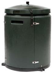 Kompostbehållaren är mycket enkel att tömma. Mått: arbetshöjd 90 cm, diameter: 75 cm, höjd 1 m, volym: ca 250 liter Art.