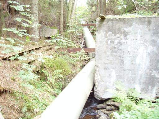 Bild 31. Vandringshinder 2, Lundaboån. Nr 3. Vandringshinder Vid Alsjö, nedan väg Vandringshindret är naturligt och har en fallhöjd av sju meter.