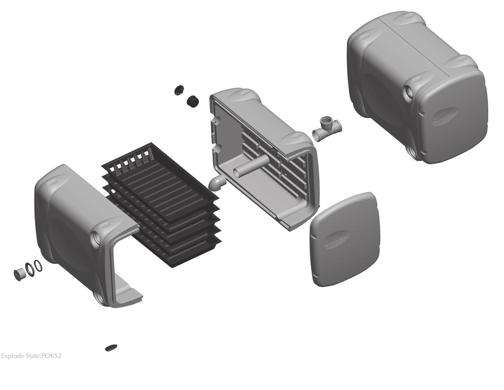 Delförteckning Del Benämning Nummer Material 1 stomme 17733010 PE + uretanisolering 2 underhållsdörr 17733020 PE + uretanisolering 3 filterlåda 17715060 ABS-plast 4 tallriksventilens stomme 18733080