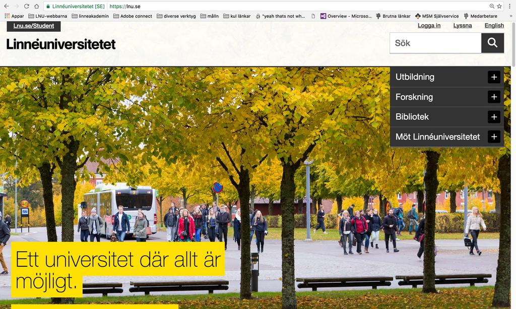 Inloggningen Gå in på Lnu.