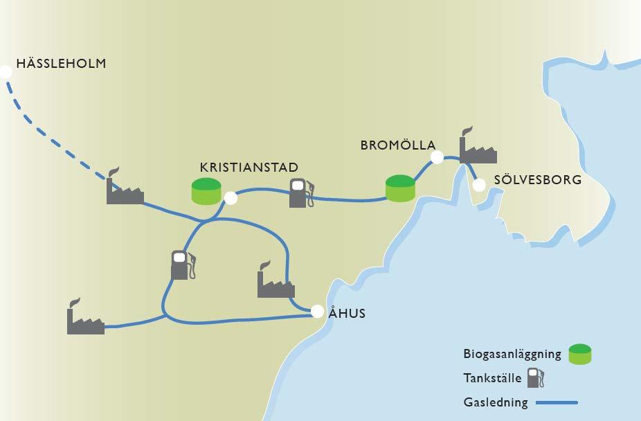 Gasnät med möjligheter till regional utveckling Förbättrad konkurrenskraft för industrin med ett nytt energialternativ Ett bättre alternativ än en lokal lösning Integrerar det förnybara naturgas och