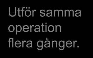 Identifiera metoder Exempel Utför samma operation