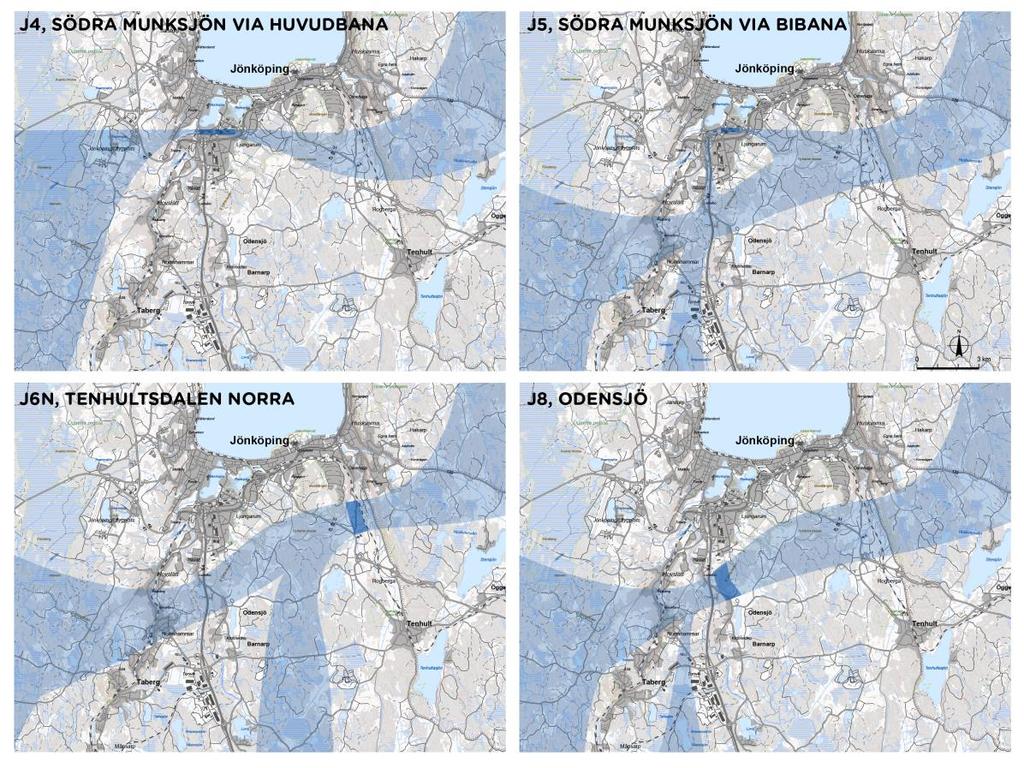 Figur 98. Stationsprinciper med tillhörande passageområden som ingått i den fördjupade analysen. 15.