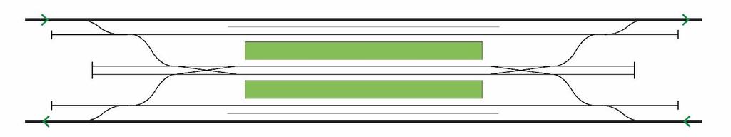 hantera att tre stycken 250 meter långa tåg samtidigt kan vända utan behov av korsande tågväg för ankomst/avgång Jönköping. I avsnitt 7.