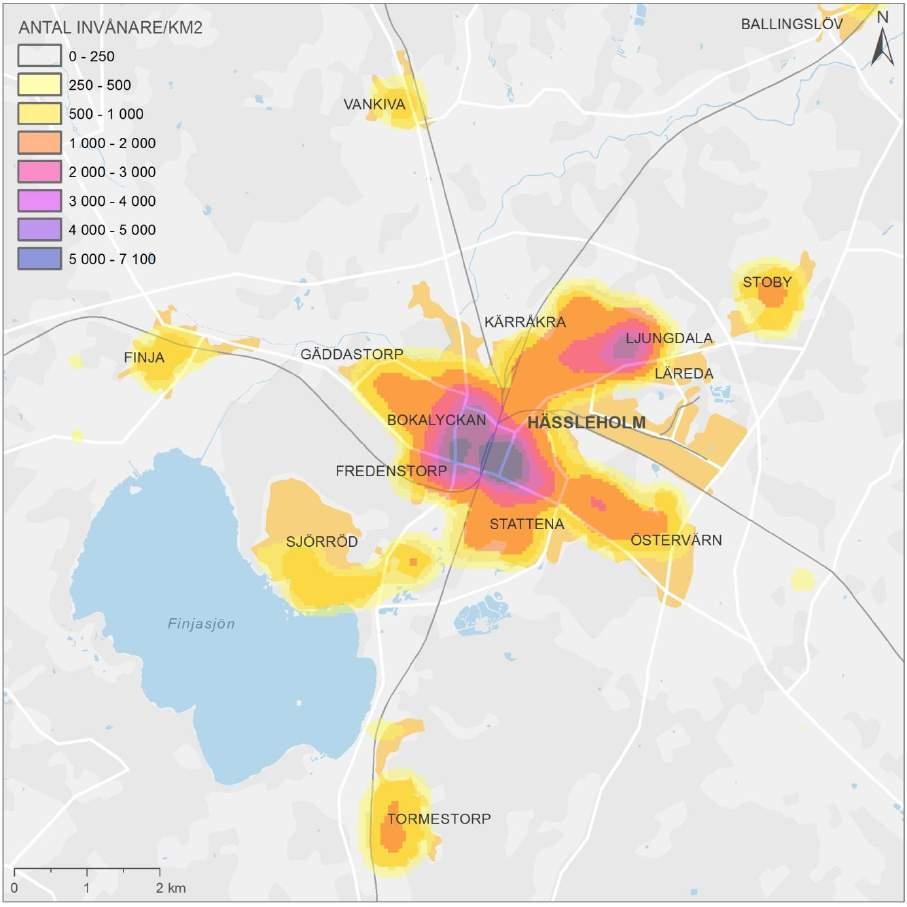 7.3.1. Befolkning Hässleholm är Skånes till ytan största kommun. Folkmängden i kommunen uppgick år 2014 till 50 493 personer. Folkmängden i Hässleholms tätort uppgick år 2010 till 18 500 personer.