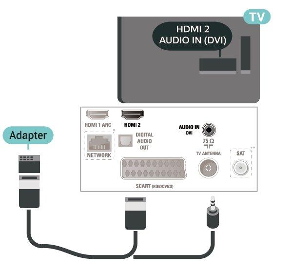 Använd HDMI 2-anslutningen och använd en Audio L/R-kabel (minikontakt 3,5 mm) i Audio In på baksidan av TV:n för ljud. VGA (om tillgängligt) Använd en VGA-kabel om enheten bara har en VGAanslutning.