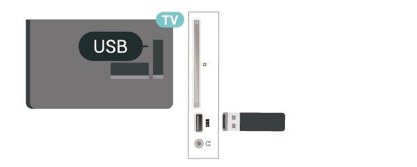 USB-hårddisk Varning Om du har anslutit en USB-hårdisk kan du pausa eller spela in digitala TV-sändningar (DVB-sändningar eller liknande).