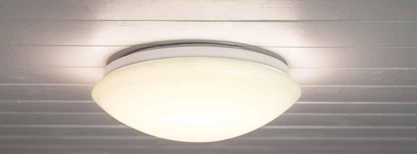 CEILING LIGHT Ceiling light with brightness equivalent to 100W incandescent lamp. Complete unit for easy installation. Takplafond med ljusstyrka motsvarande 100W glödljus.