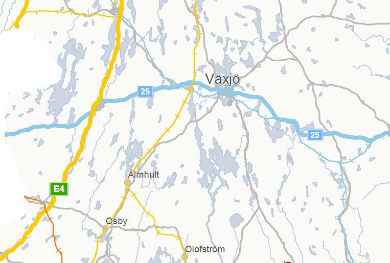 Kronobergs län Rv 25 Sjöatorp - Alvesta V (inkl trafikplats) Rv 25 Boasjön - Annerstad Exempel på trimnings- och