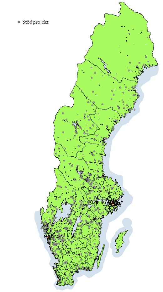 Stödprojekt inom landsbygdsprogrammet Utbyggnaden på landsbygden har huvudsakligen skett på icke-kommersiell basis och med hjälp av bredbandsstöd.