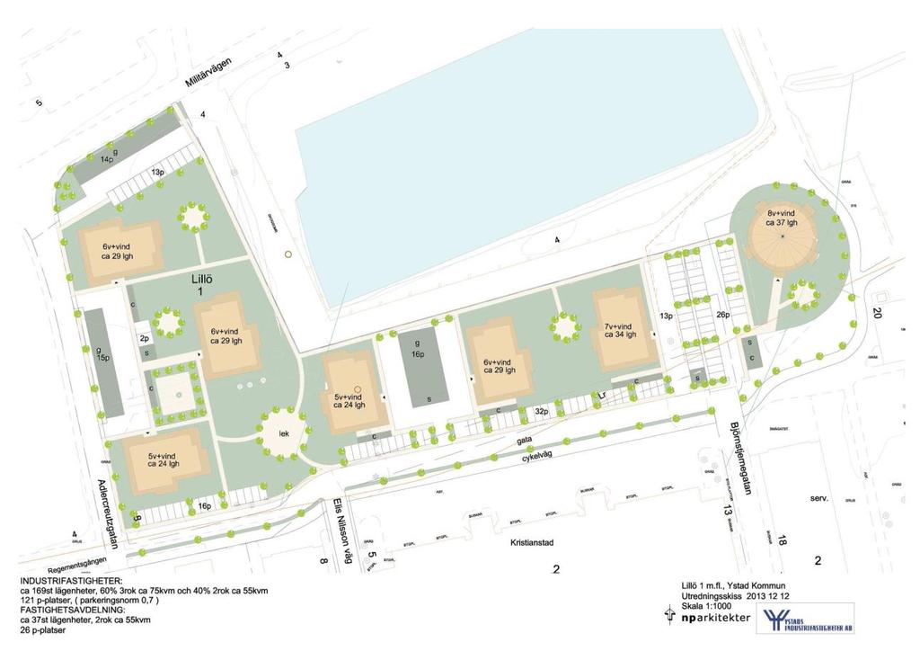 Beskrivning av uppdraget Plan o Bygg i Ystad ska upprätta en detaljplan för att pröva bebyggelse vid f.d. regementsområdet i östra Ystad, fastigheten Lillö 1 m.