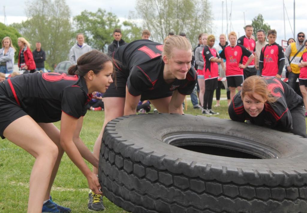 Grenarna består av välta däck, dragkamp, two-ball (en basketskott-tävling), kluring och en avslutande stafett där de som lyckats bäst i de fyra första tävlingarna får ett försprång som beror på hur