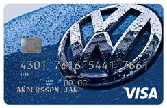 Volkswagenkortet Visa Volkswagenkortet Visa är ett kostnadsfritt bilkort, speciellt framtaget för dig och din Volkswagen.