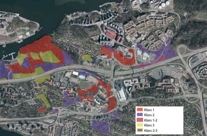 5 (13) Nacka Forum Eklidens skola Stadshuset Karta över naturvärdesklasser inom centrala Nacka. Stora delar av Järlahöjdens höjdrygg med hällmarksskog är bedömd som klass 1 i detaljplaneprogrammet.