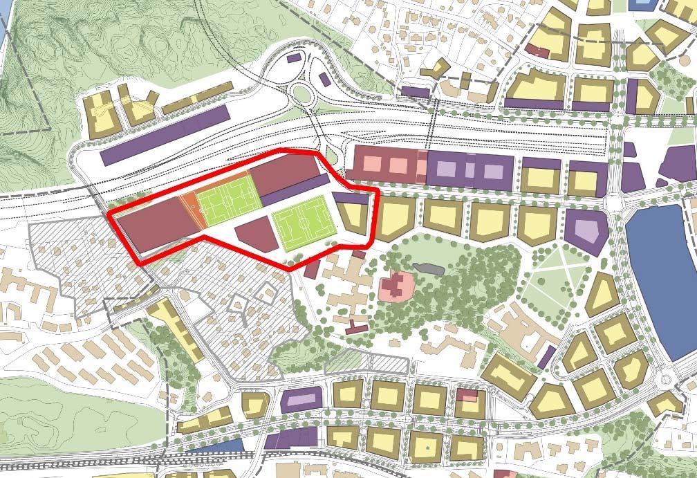 Idrottshallar Två Ishallar Simhall Elvaspelarplaner Alternativmarkanvändning om två elvaspelarplaner och två ishallar samt sidrottshallar med tävlingskapaciet behöver placeras i området.