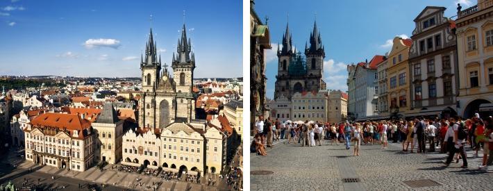 del av spontana kulturinslag och mysig gatuförsäljning. Besök även vackra nationalbiblioteket och det gamla gotiska kruttornet. Stare Mesto är en otroligt vacker del av Prag. Staromestske Namesti (6.