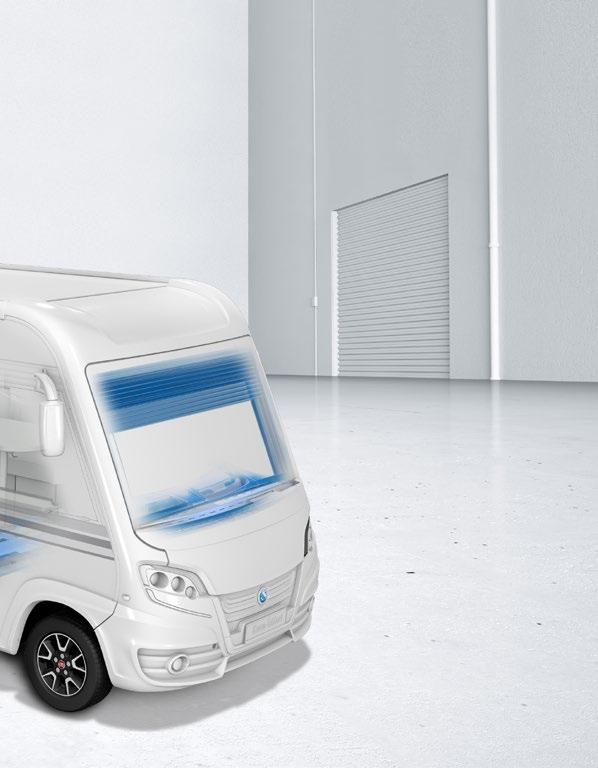 KNAUS EXTERIÖR KVALITET 20 21 1. PRAKTISK AVSKÄRMNING FRAM 3 Vikbar plissé eller utdragbart isoleringsskydd. Elektriskt eller manuellt.