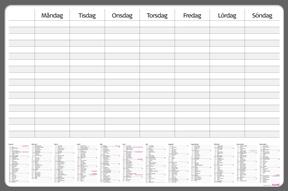 Whiteboard Årsprojekt Whiteboardtavla för projektplanering. Penna och nålar ingår.