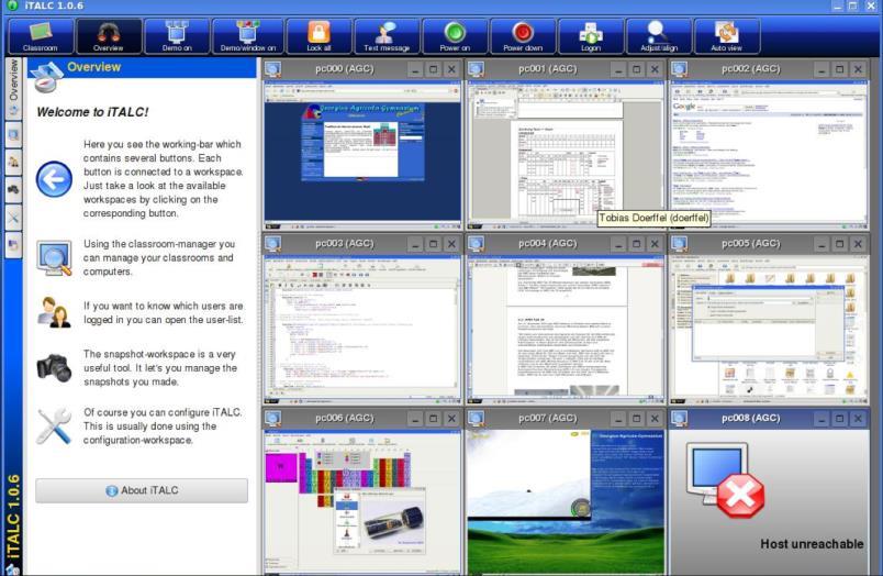 Figur 7 italc tentavakten kan se vad studenterna gör på skärm i realtid m m. 4.1.8 NaaS - Native as a Service Remote Desktop är mer eller mindre vanligt förekommande på landets lärosäten.