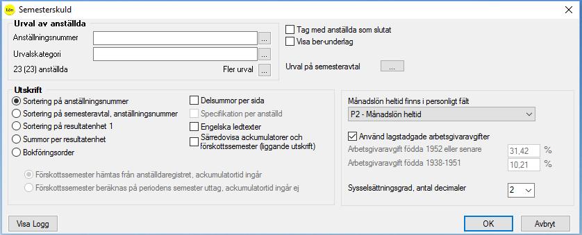 Till sist får du upp semesterberäkningsbilden per person, där du fortfarande kan göra manuella ändringar. Alla fält kan korrigeras om det skulle behövas.