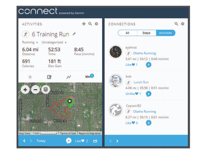 Bluetooth signalstyrkan ökar när du närmar dig den mobila enheten. 3 Välj BACK för att stoppa sökningen. Garmin Connect Du kan kontakta dina vänner på ditt Garmin Connect konto.