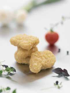 NUGGETS / PANERAT 874021 Chicken Nuggets 24 g/st, ca 240 st/kartong 6 kg/kartong, 4 förp x 1,5 kg/kartong 871128 870118 Chicky Bits 24 g/st, ca 206 st/kartong Chicky