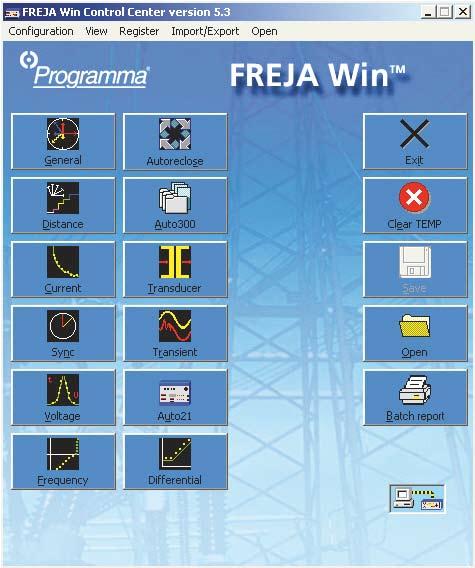 Applikationer Provning av reläer FREJA 306 är i första hand avsedd för sekundärprovning av reläskyddsutrustning. Nästan alla typer av reläskydd kan provas.