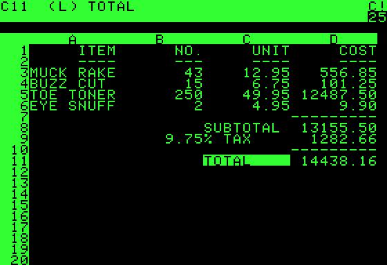 Kalkyleringsprogram VisiCalc, var det första kalkylbladsprogrammet för persondatorer.