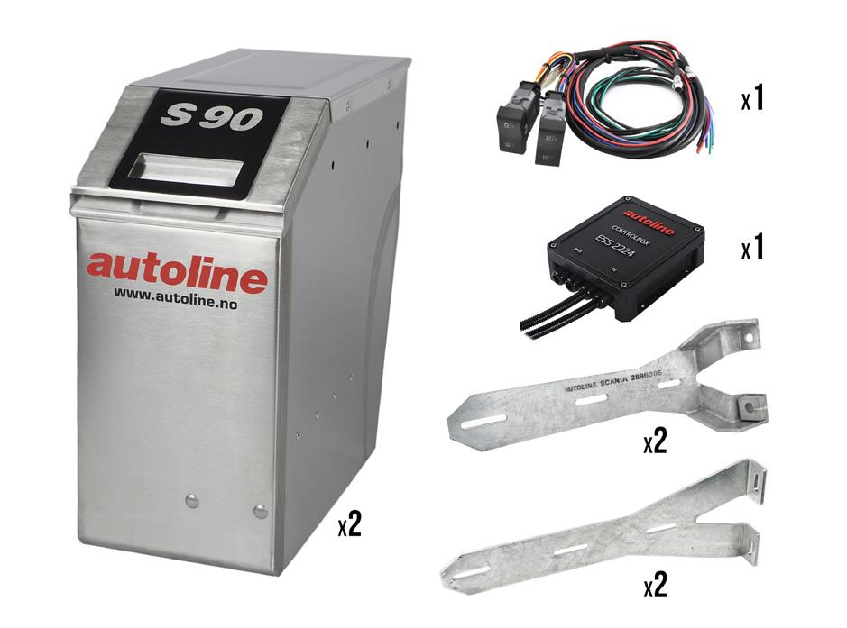 Innehåller: 2 x A90001 Sandspridare S90M 2 x A10000 Fäste standard Autoline Nyhet!