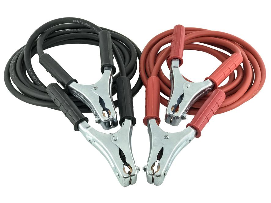 Förbered för vintern Hjälpstartkabelsats Köldbeständig, mångtrådig extramjuk Hi-Flex kabel.