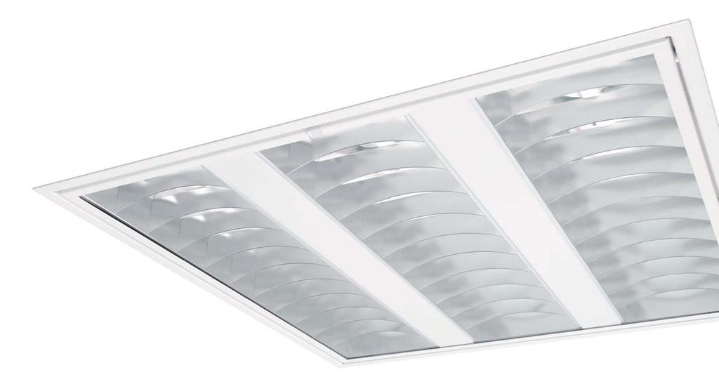 U5 INFÄLLDA ARMATURER MED REFLEKTOR Armaturhus Optik Genomventilation Armaturhus i vitlackad stålplåt IP44 (underifrån): täckskiva i polykarbonat IP65: täckskiva i klart glas Reflektor - HRSilver TM