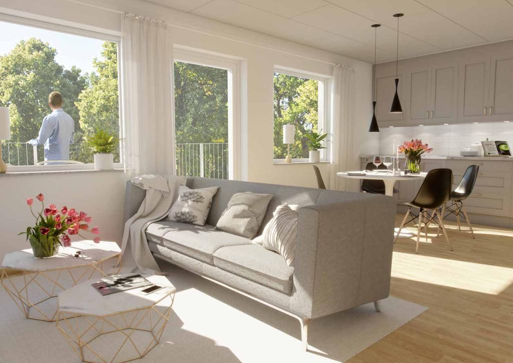 Två och trerumslägenhetens vardagsrum och