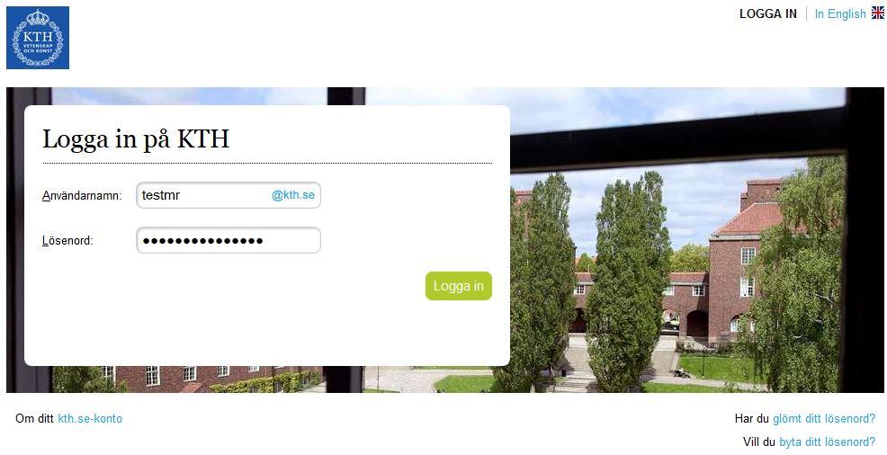 KTH:s Användarkonto Med ditt KTH-konto får du åtkomst till: Logga in på