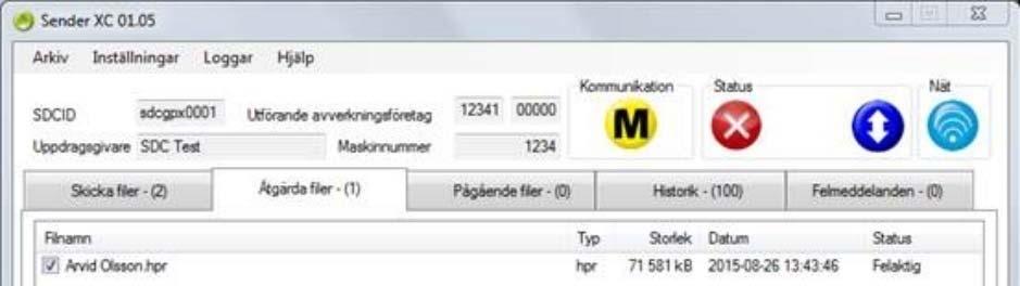 Prl eller Fpr-filer som saknar giltiga avläggskoordinater eller 3.