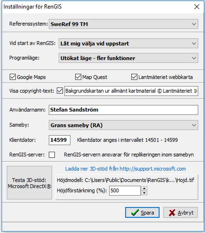 samt en funktion för att hämta manualer som beskriver olika moment i arbetet med renbruksplaner. 1.1.8.